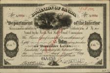 BARBER, Eliza - Scrip number A 0056 - Amount 80.00$ - Certificate number No. 107 1899/06/28-1899/08/12