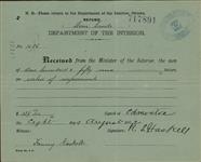 [HASKELL, R.L. (Not Métis receipts) - - Amount 159.00$]. Original title: HASKELL, R.L. (Not Half Breed receipts) - - Amount 159.00$ 8 August 1902