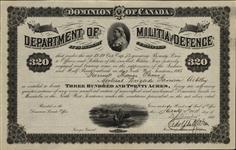 Grantee - Owen, Thomas - Gunner - Montreal Brigade Garrison Artillery 21 September 1885