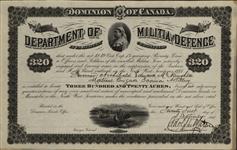 Grantee - McNaughton, Archibald Edward - Gunner - Montreal Brigade Garrison Artillery 21 September 1885