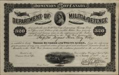 Grantee - Wilkins, Horace Percy - Hospital Sergeant - Montreal Brigade Garrison Artillery 21 September 1885
