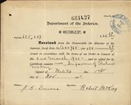 McKAY, Robert - Scrip number A 25968 - Amount 26.67$ 1 November 1901