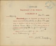 GAIRDNER, Archie - Scrip number A 26138 - Amount 40.00$ 25 February 1902