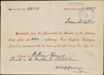 Receipt - Young, William - Private - Midland Battalion - Scrip number 332 [between 1885-1913]