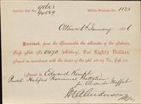 Receipt - Kempt, Edward - Private - Halifax Provisional Battalion - Scrip number 470 [between 1885-1913]