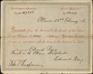 Receipt - Ring, Edward - Private - Ottawa Sharpshooters - Scrip number 141 [between 1885-1913]