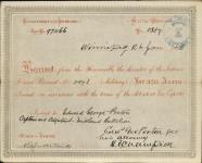 Receipt - Pouton, Edward George - Captain and Adjutant - Montreal Brigade Garrison Artillery - Scrip number 78 [between 1885-1913]