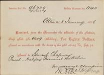 Receipt - Chapman, Samuel - Private - Halifax Provisional Battalion - Scrip number 409 [between 1885-1913]