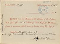 Receipt - 2058, Beck, Walter - Acting Bombardier - Montreal Brigade Garrison Artillery - Scrip number 2058 [between 1885-1913]