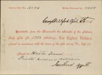 Receipt - Fraser, Walter - Private - Midland Battalion - Scrip number 1735 [between 1885-1913]
