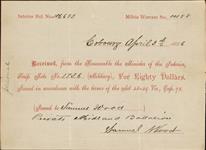 Receipt - Wood, Samuel - Private - Midland Battalion - Scrip number 1736 [between 1885-1913]