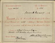 Receipt - Curran, Albert Edward - Private - Tenth Battalion Royal Grenadiers - Scrip number 158 [between 1885-1913]