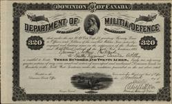 Grantee - Bertrand, Arthur - Gunner - "A" Battery Regiment Canadian Artillery 14 October 1885