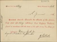 Receipt - Jack, William Jr. - Sergeant - Tenth Battalion Royal Grenadiers - Scrip number 2609 [between 1885-1913]
