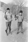 [James "Bulb" Simon and Andle Simon with their catch] [Eskasoni Mi'kmaq] [ca. 1969].