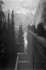 [View from an upper floor balcony of the Banff Springs Hotel, Banff, Alberta] n.d.