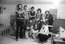 [Group portrait taken at the opening of Michel Campeau's Week-end au «paradis terrestre»! exhibition] February 1982