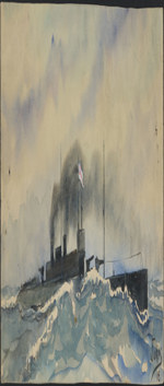 Untitled [British battleship at sea] 1918