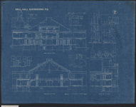 Sherbrooke, P.Q. Drill Hall. Sections, details of windows, boxed frames, section through sill, detail of connection of wood joists with steel beams [1907] 