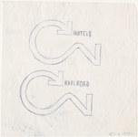 Fleming sketches for CN hotels and railroad (see letter) ca. 1959.
