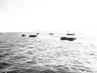 Landing craft carrying Canadian troops ashore to Dieppe, France, 19 August 1942