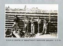 (Relief Projects - No. 34). Cranbrook, BC. Rifle Ranges RP 34-10, Men with shovels Centre of revetment-markers gallery May 2, 1933