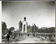 [View of the partially completed National Memorial from the Plaza Bridge construction site] October 6, 1938 