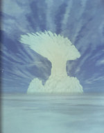 Still image of a thundercloud rising above a lower level bank of clouds 8 July 1992.