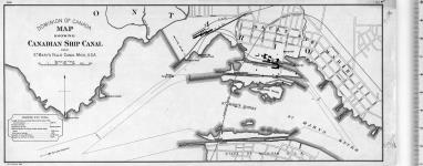 Map showing Canadian Ship Canal also St. Mary's Falls Canal Mich, U.S.A. [cartographic material] 1908