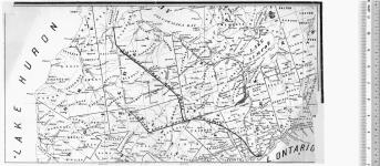 [Map of part of Ontario showing railways and roads]. [cartographic material] n.d.