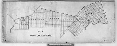 Map of the line of road from London to Port Sarnia. [cartographic material] [1843-1844?]