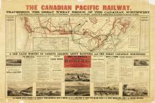 The Canadian Pacific Railway [cartographic material] : traversing the great wheat region of the Canadian Northwest to the rich grazing grounds and cattle ranches at the eastern base of the Rocky Mountains [ca. 1886].