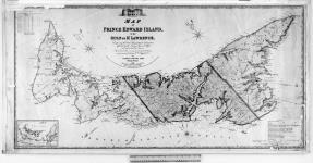 Map of Prince Edward Island, in the Gulf of St. Lawrence, comprising the latest topographical information afforded by the Surveyor Generals Office and other authentic sources. The sea coast, rivers, etc. being laid down from the survey recently completed by Captain H.W. Bayfield R.N. By George Wright Esqr. Surveyor General. 1852. Corrected up to 1859 by H.J. Cundall. Published under the patronage of the Colonial Legislature. [cartographic material] 1859.