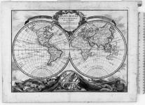 Mappe Monde. Carte univerelle de la terre...Chez Bourgoin. [cartographic material] [ca. 1760].