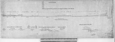 Section of proposed line of [Lachine] Canal from Upper La Chine to St. Mary's. Signed Saml. Romilly, Captn. Royl Engineer, Montreal, 1817. True copy J.B. Duberger Junr., Quebec, Sept. 1817. [cartographic material] 1817