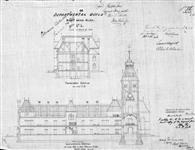 East Block, Parliament Buildings, Ottawa. Departmental buildings. Right hand block, no. l. Transverse section and longitudinal sections. / Stent and Laver, architects 1863.