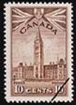 [Parliament Buildings, Ottawa, with Union Jack] [philatelic record] 1942