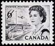[Queen Elizabeth II, shown with images of communications and transportation services] [philatelic record] 1970