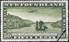 Vickers Vimy leaving St. John's with first transatlantic air mail passing over the first carrier of ocean mail [philatelic record] 1931