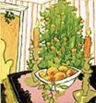 [Interior with Mistletoe in doorway and Christmas tree] [graphic material] / [Painted by Claude Alphonse Simard] [1987].
