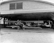 R.F.C. Canada. School of Aerial Gunnery. Interior at Flight Shed with Curtiss JN-4's, Beamsville Camp, Ont., 1918 1914-1919
