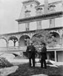 President Chester A. Arthur outside unidentified home during visit to the Thousand Islands 1882