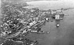 Waterfront, Kingston, Ontario, taken from an aeroplane 1919