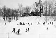 Winter Sports on Driveway near Bank Street c.a. 1920