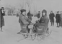 Motorcycle for skiing near Montreal, P.Q., c. 1928