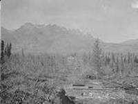 Development work at Jasper Park Collieries on outcrop of [coal] seam. [Alta.] 1910