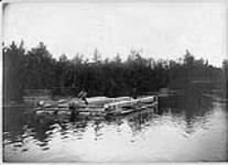 Head of Timber slide, Fitzroy Harbour. A square timber crib approaching the entrance to the slide - see companion photos PA-058031 and PA-058043 5 July 1899