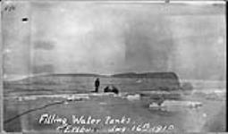 Filling water tanks. Erebus, [N.W.T.] Aug. 16, 1910
