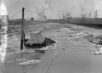 Ice in Don River just north of curve, view looking north from Present G.T.R. Bridge, Toronto, Ont Feb. 20, 1916