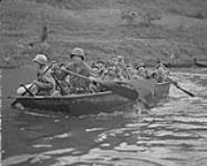 [Personnel of the 2nd Battalion, P.P.C.L.I., crossing the Imjin River in assault boats, Korea, 6 June 1951.] 6 June 1951